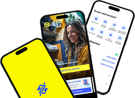 Celulares com o App BB aberto